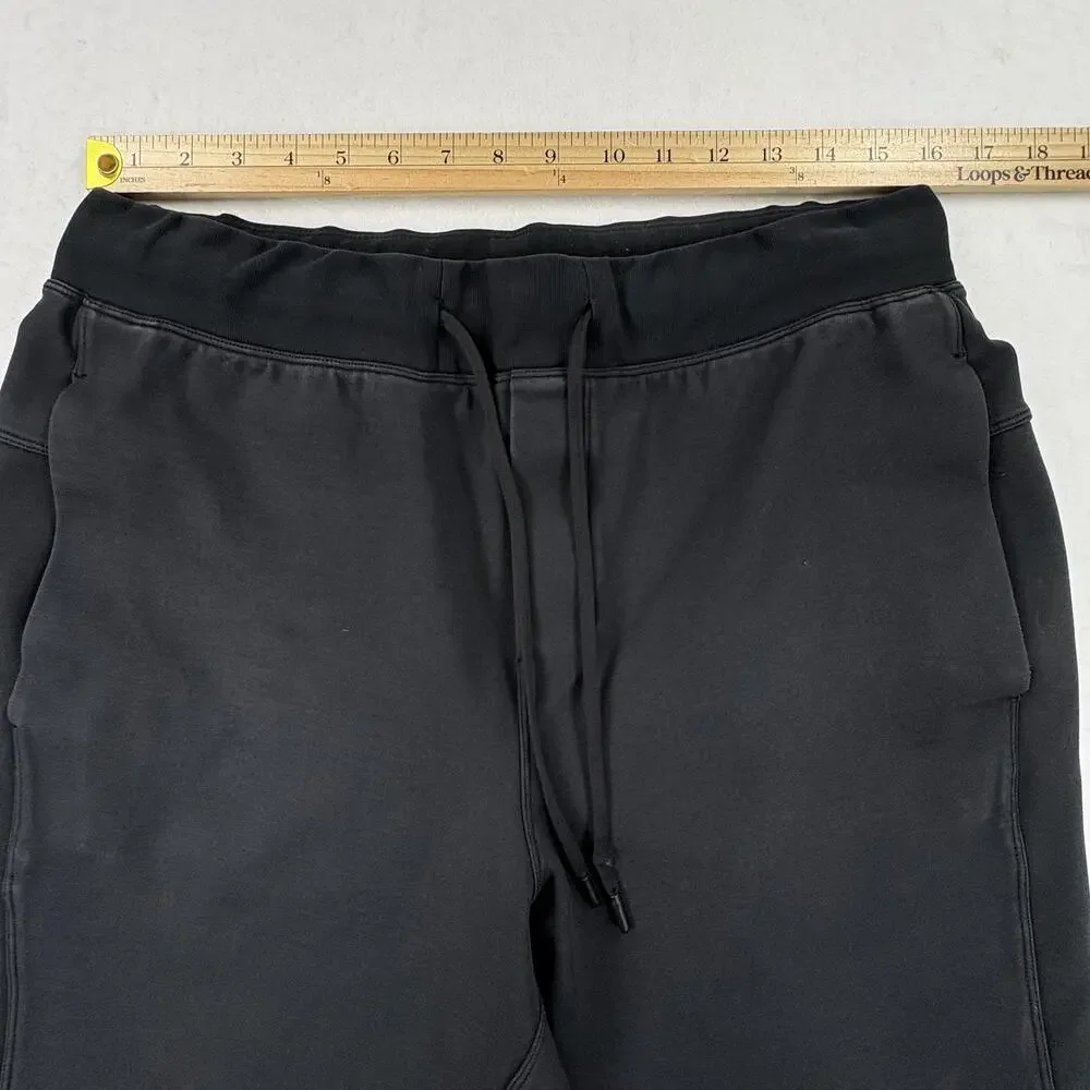 Lululemon Jogger Pants Mens Large Black Elastic Waist Knit Slim Fit Lounge Gym